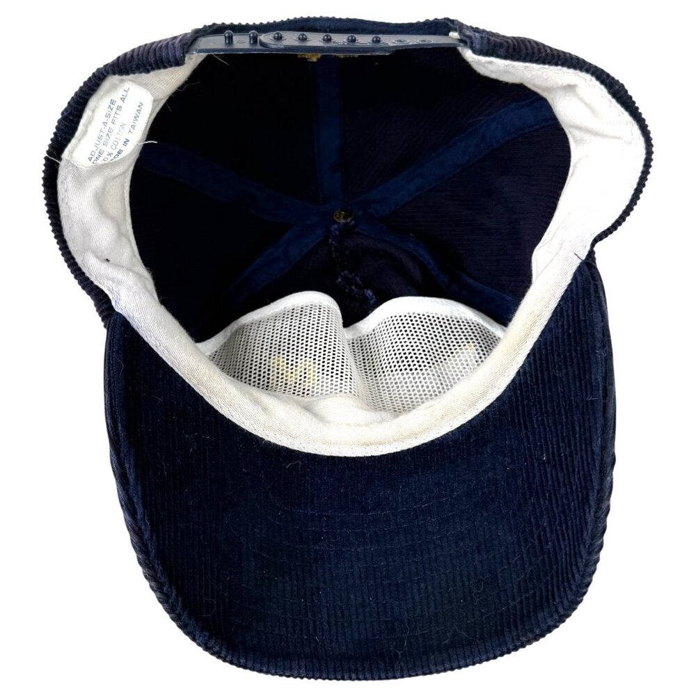 Vintage University Of Michigan Wolverines Corduroy Hat SnapBack Embroidered Blue - Picture 7 of 12